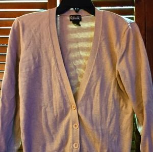 Rafaella deep v neck light brown cardigan sweater